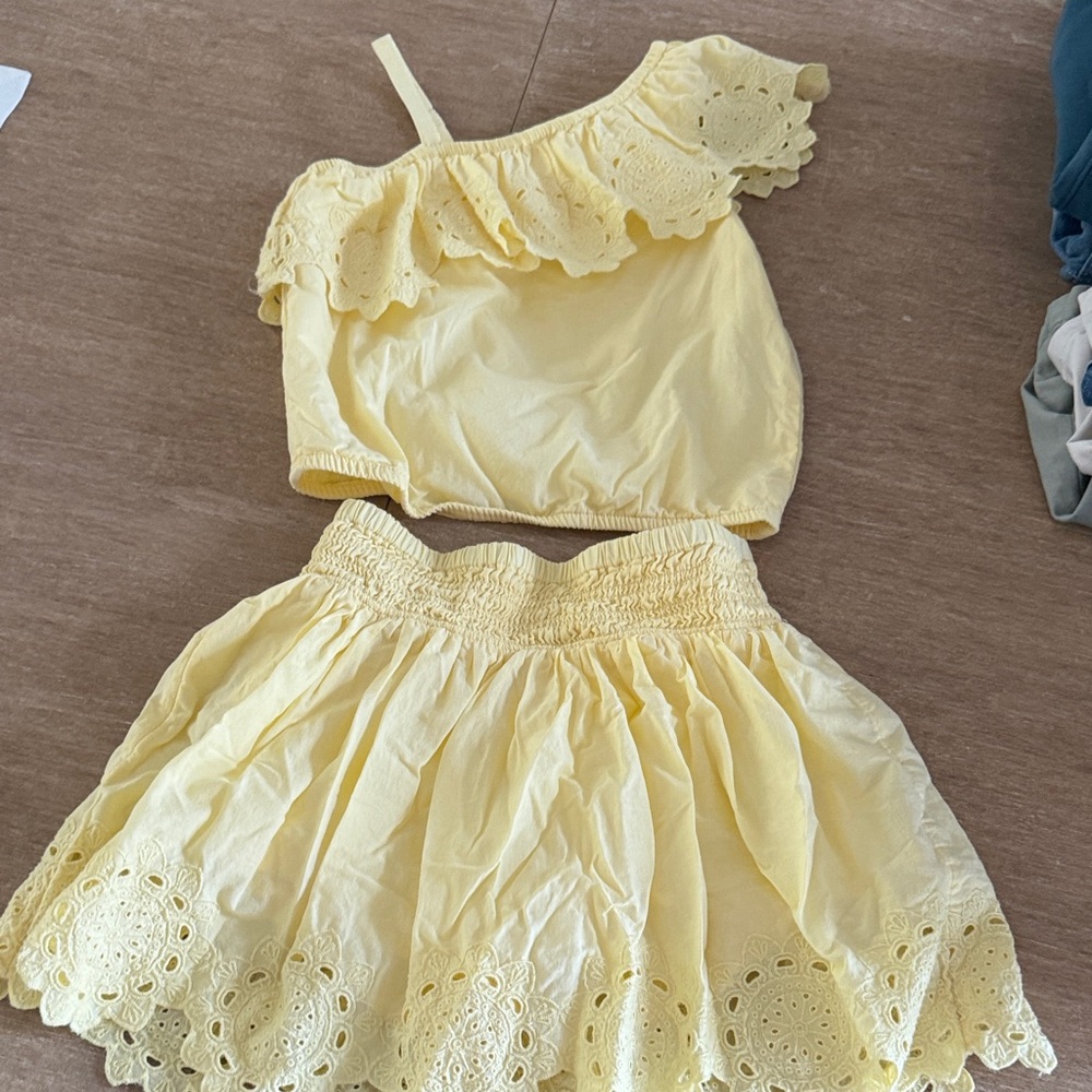 abercrombie kids Yellow Eyelet Two-Piece Set